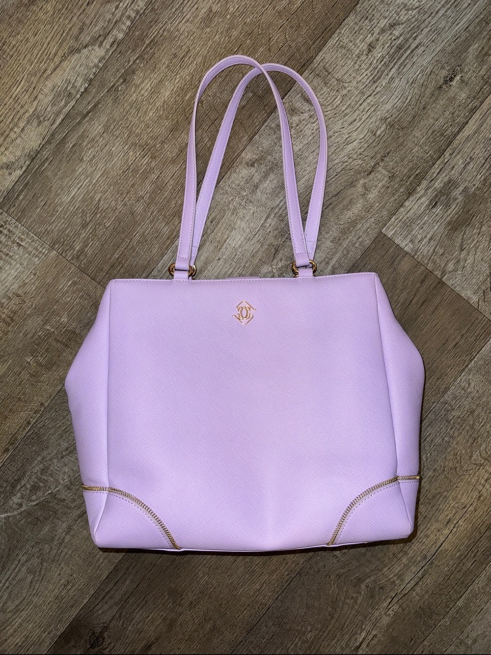 Chic Lavender Tote with Gold Trim